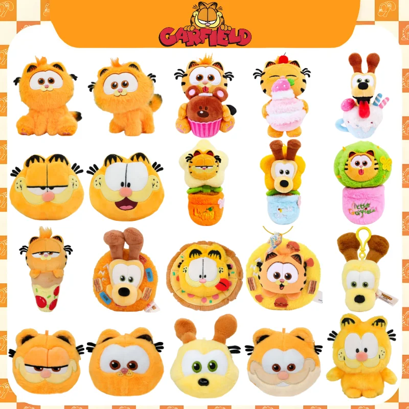 GARFIELD Family ORIGINAL Kawaii Plush Toys Keychains Cute Garfield Cat Odie Stuffed Animals Peluche Dolls Pendants Gifts Kids