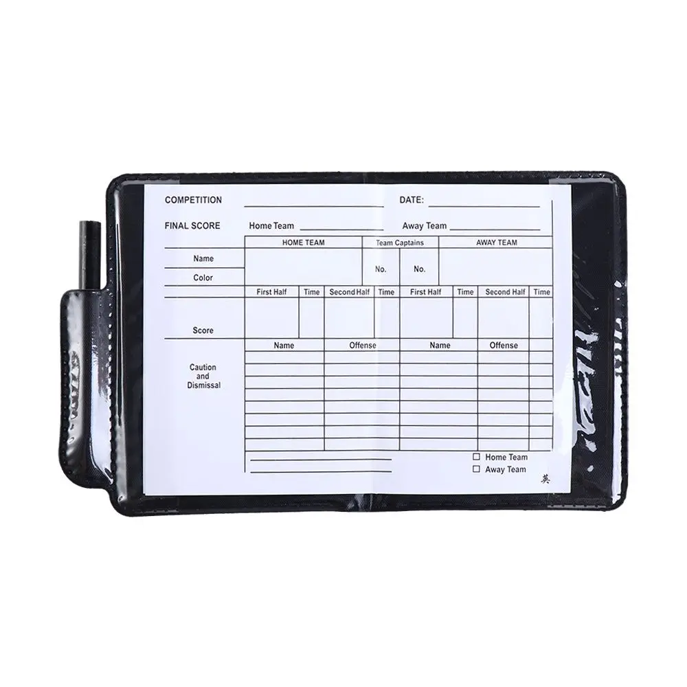 Red Card Soccer Referee Card Recording Paper Score Sheets Soccer Referee Book with Pencil Yellow Card Football Referee Wallet