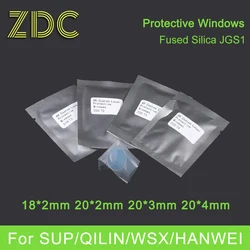ZDC 100Pcs 18x2 20x2 20x3 20x4mm 섬유 레이저 손 용접 보호 광학 렌즈 1064nm WSX QiLin HanWei 용접 기계