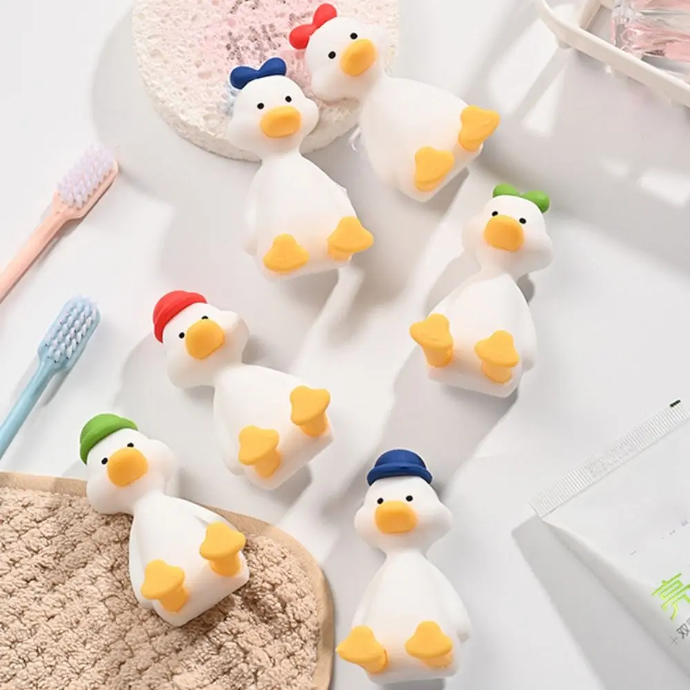 Creativity Silicone Duck Toothbrush Holder Cute Wall-mounted Toothbrush Rack Cartoon Suction Cup Storage Rack