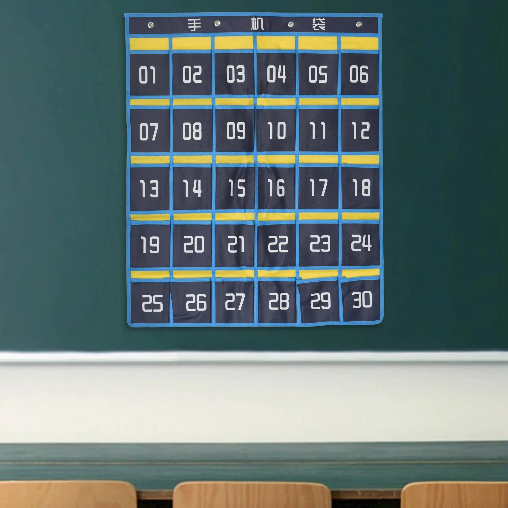 Customer Favorite 30 Numbered Pockets Chart Cell Phone Hanging Organizer Hanging Storage Bag For Classroom Calculator Mobile Pho