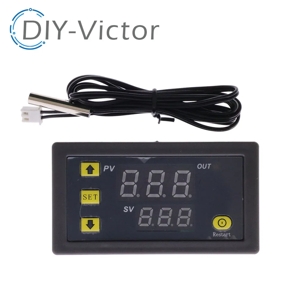 W3230 12 فولت 24 فولت AC110-220V خط التحقيق 20A التحكم الرقمي في درجة الحرارة LED عرض ترموستات مع أداة التحكم في الحرارة/التبريد #1