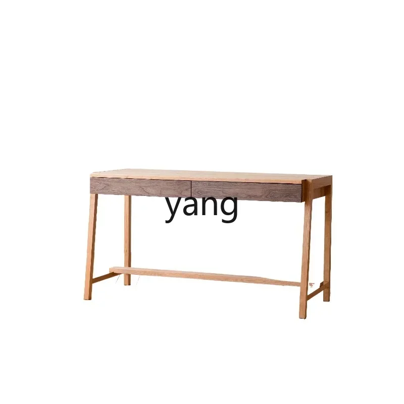 LMMdouble desk solid wood desk with drawers simple modern home