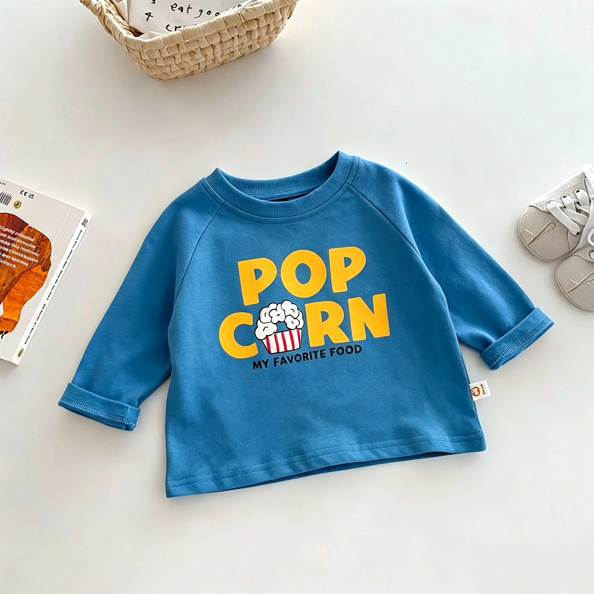 1-7 Age Kids Clothing Spring Autumn Base Shirt Long Sleeve T-shirt Tops Baby Girl Boy Loose Casual Versatile Round Collar Blouse