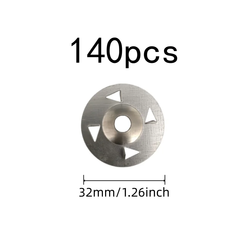 Flat Stable Base 32mm Floor Tile Fixing Washers 140 pcs, perfect for Home Decoration, Pre-Drilled Center Hole
