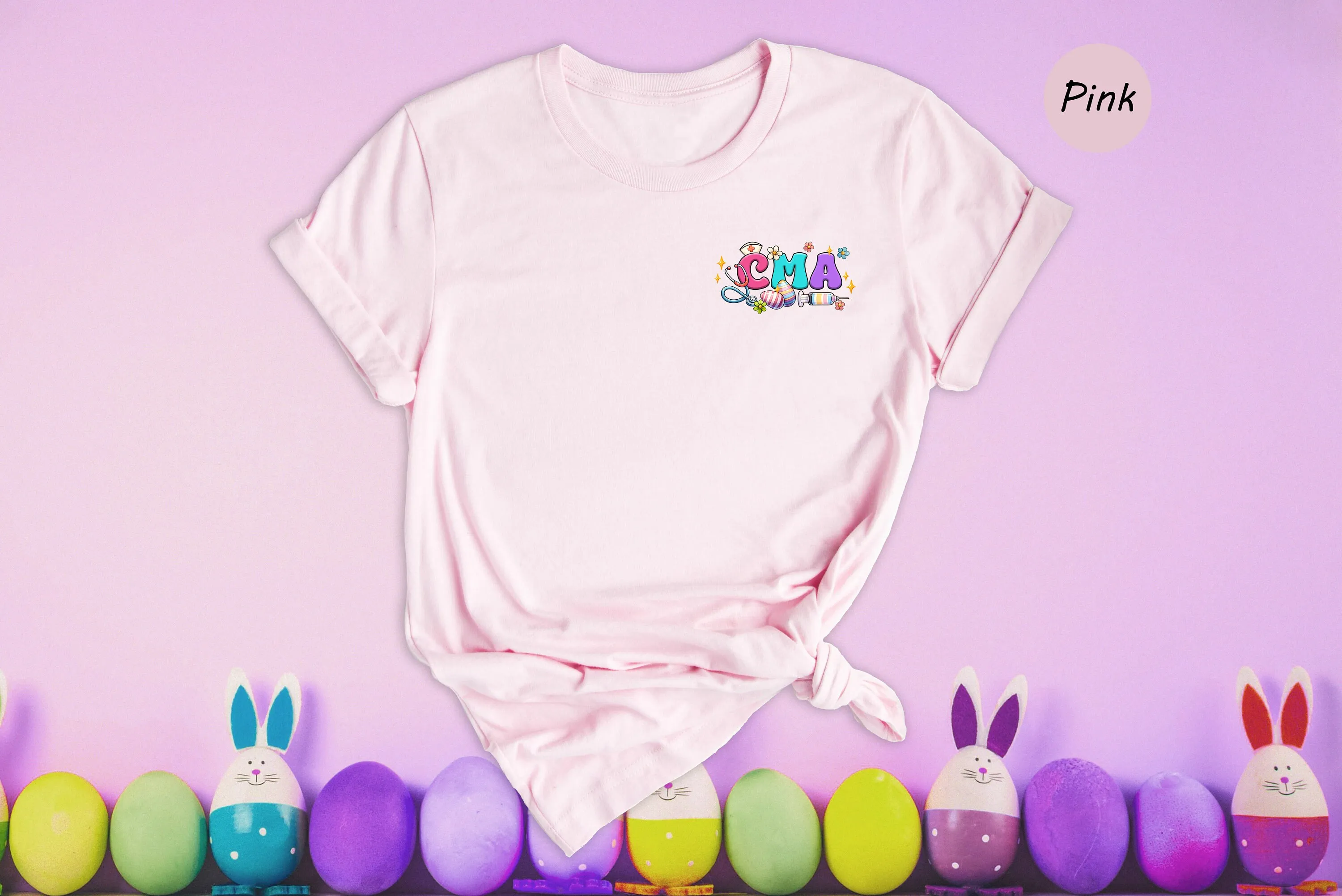 جيب Cma عيد الفصح تي شيرت CRNA ممرضة الصيدلة RT الأرنب ل #1