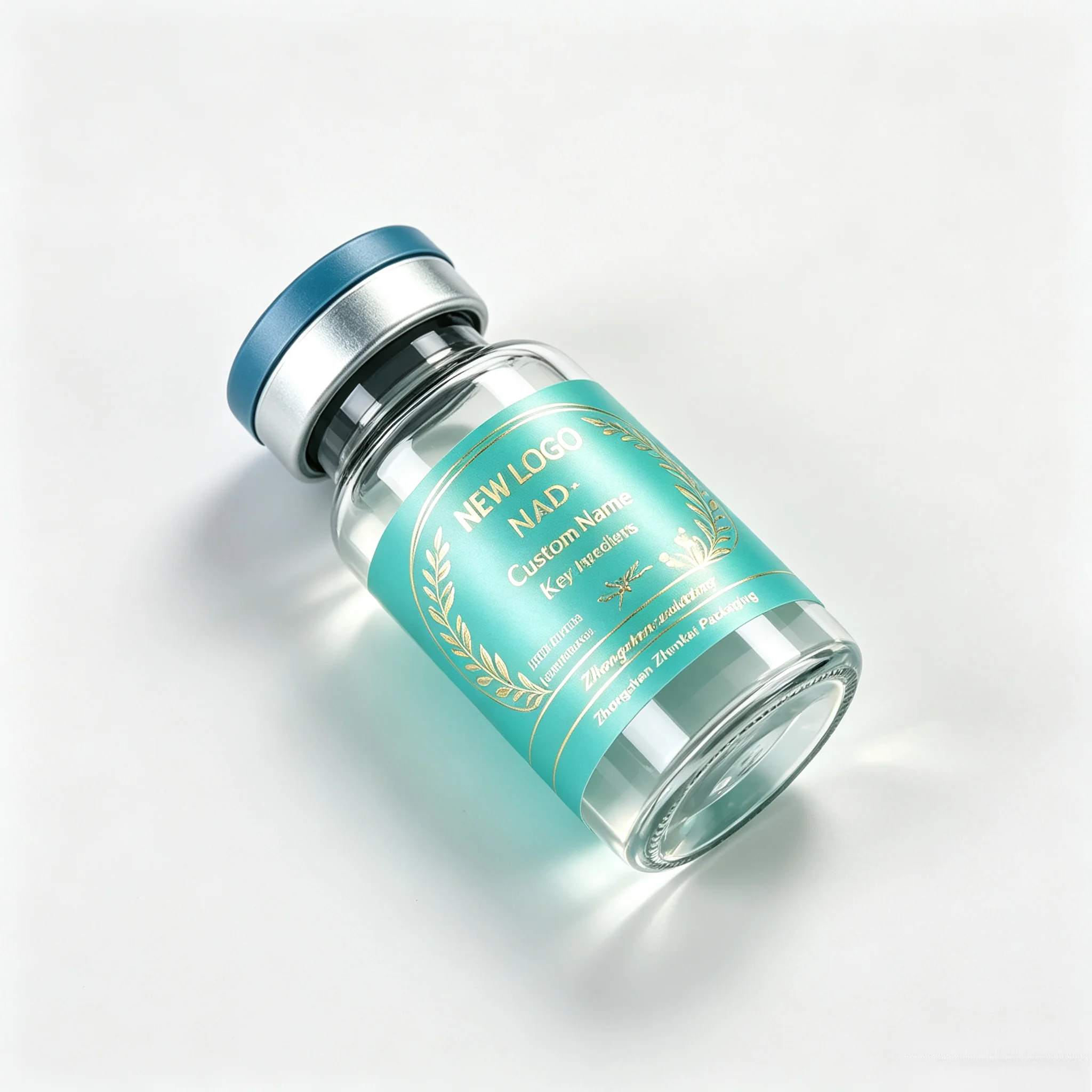 Beauty & Fitness Industry Peptide Vial Stickers Custom Premium Adhesive Holographic Laser Labels 3ml 5ml 10ml