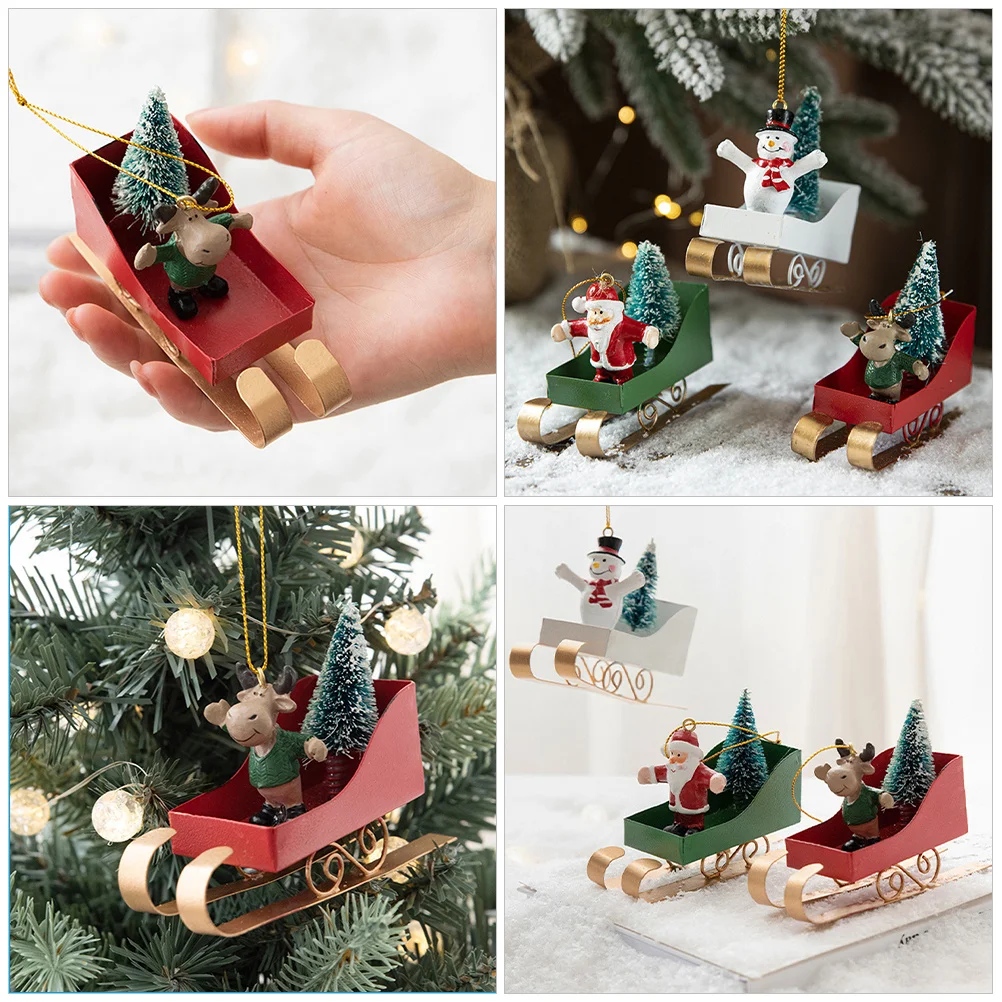 

Hanging Holiday Decor Christmas Decoration Tree Ornament Decorated Sleds Ornaments for
