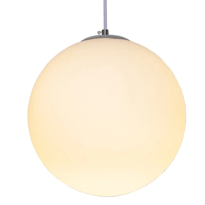 Modern White Glass Globe Pendant Light Mall Bedroom Milk Ball Round Global Suspension Light Industrial LED lighting fixtures