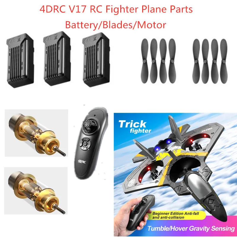 Original battery For 4DRC V17 RC Fighter Accessories 4DRC V17 Plane Battery Blades V17 RC Airplane Motor Glider Battery Toys