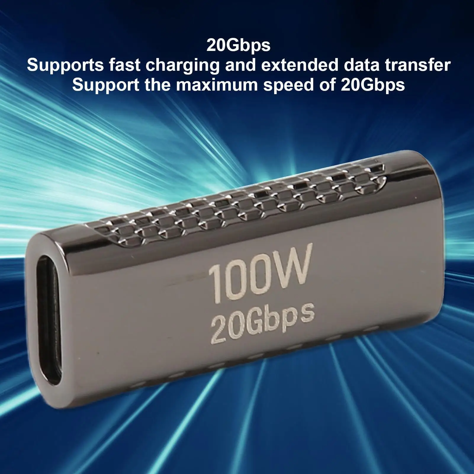 Adaptateur USB C femelle vers femelle, transfert de données 20Gbps, alimentation 100W, couremplaçant de passage vidéo 8K 60Hz