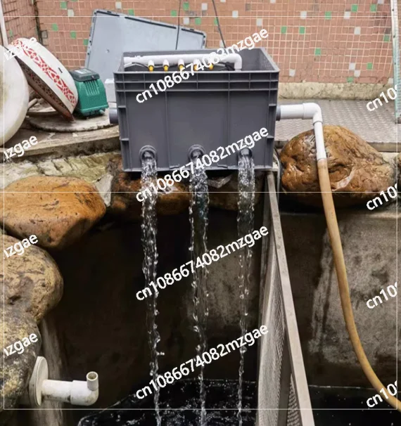 Fish Pond Rotary Drum Micro Filter Automatic Backwash Built-in Cotton Filter Fish Waste Separator Aquaculture Water Purifier