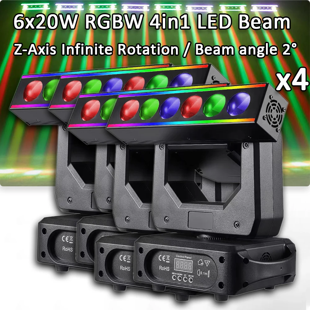 

4Pcs/Lot Moving Head Lights 7x60W RGBW LED Beam Wash Lighting Effect Stage Light For Rave Activity Disco Wedding Events Show KTV