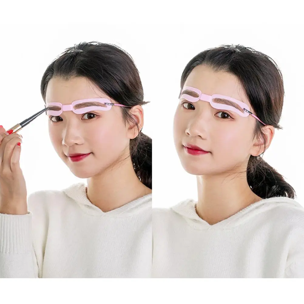 

5Sets Reusable Eyebrow Template Natural Brow Effect Stencil Handheld Grooming Tool for Women Lady Makeup Essential