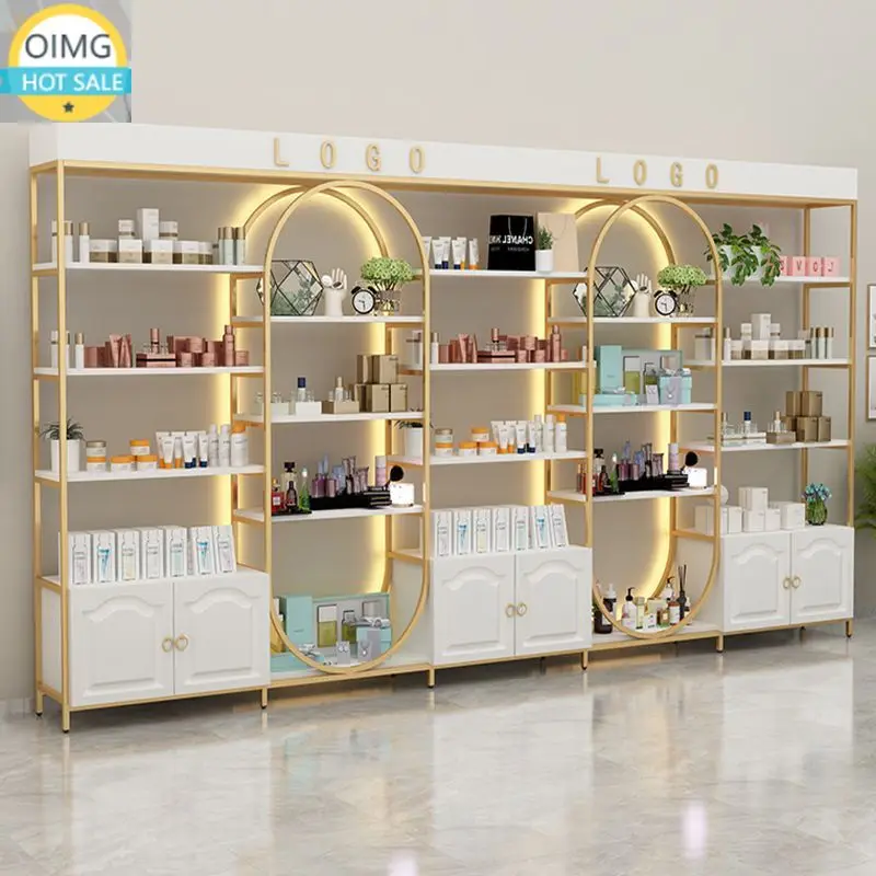Portable Cosmetic Display Cabinet for Beauty Salon Nail Art Barber Shop Rack Internet Celebrator Live Storage Rack