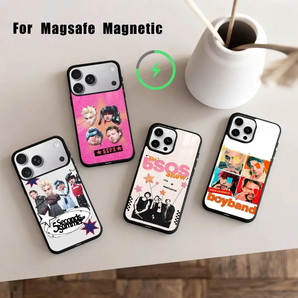

P-Popular Rock B-Band 5-5SOS Phone Case For iPhone 17,16,15,14,13,12,Plus,Pro,Max for Magsafe Magnetic Wireless Charging