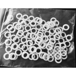 100x PTFE Shim Precise Flat Washers Spacer ID 1mm to ID 4.3mm 0.2mm 0.3mm 0.4mm 0.5mm Thick Heat-resistant Ring Gasket White