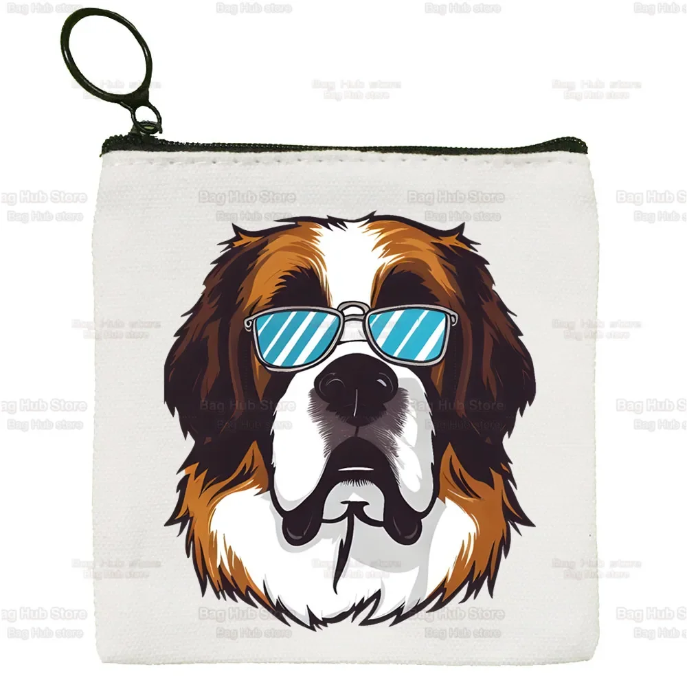 Bernard Dog New Women's Bag Pure White Bag Handmade Cloth Coin Purse Whiteboard Handbag