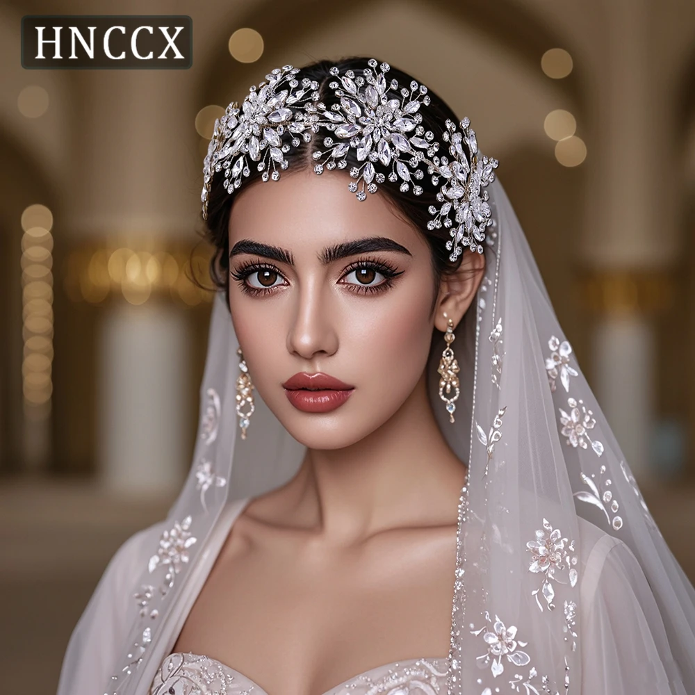 

HNCCX Shiny Rhinestone Bride Headband Handmade Wedding Hair Accessories Pageant Crown Bridal Tiara Women Headdress Party CP451