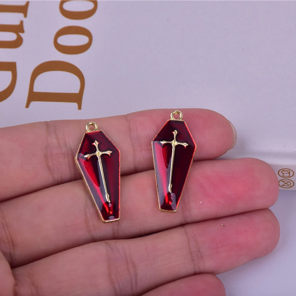 

30 Pcs Halloween Coffin Earring Pendant Casket Alloy Assorted Charms for Jewelry Making