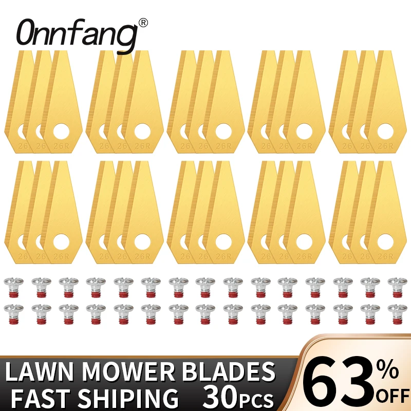 Onnfang Substituição Cortador de Grama Lâmina 18 27pc Packs Lâminas de Aço Inoxidável Cortador Robótico para Bosch Indego Robô Cortador de Grama