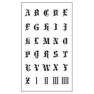 ملصق وشم مؤقت مضاد للمياه كابيتال إنجليزي حروف أبجدية وشم كلمة A-O P-Z ملصقات وشم فلاش وشم مزيف