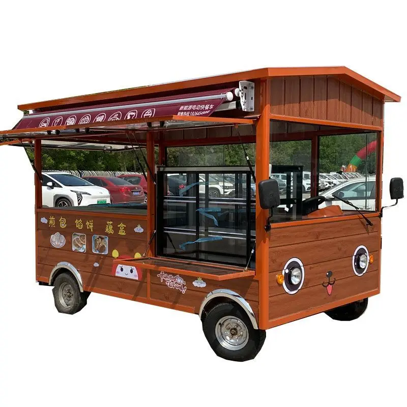 Multi-functional mobile food truck stall electric snack cart battery