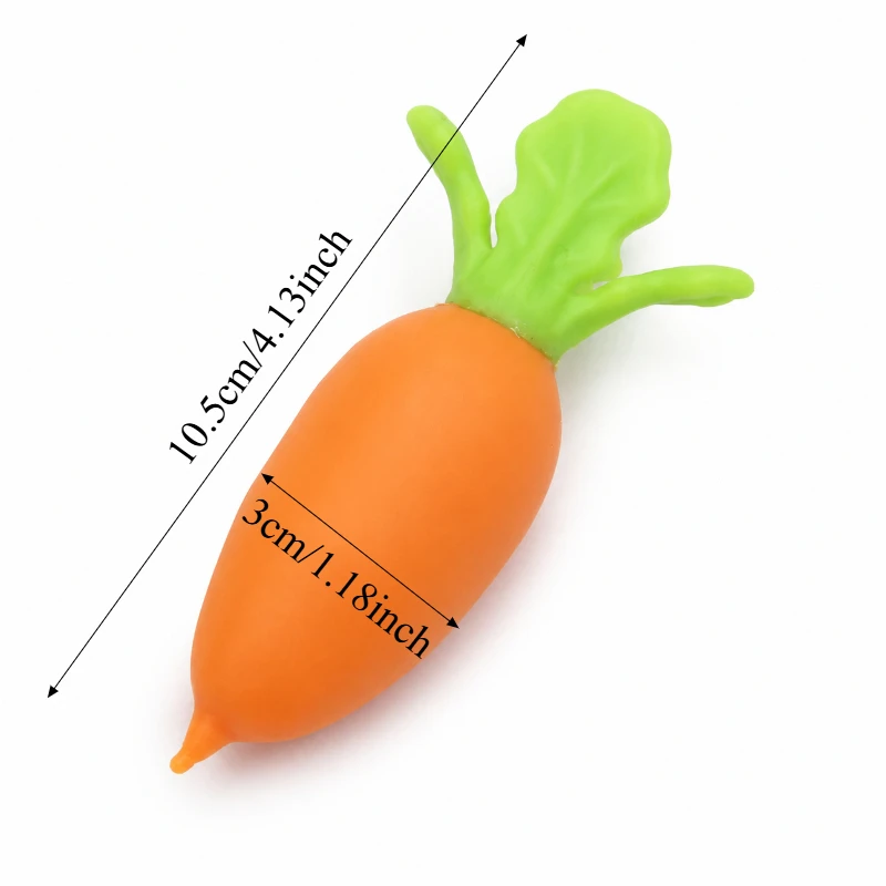 Crunchy Carrot Stress Ball Fidget Toy Carrot Squishy Toy Round Blocks Filled ASMR Anti Stress Release Hand Relax Gift Toy