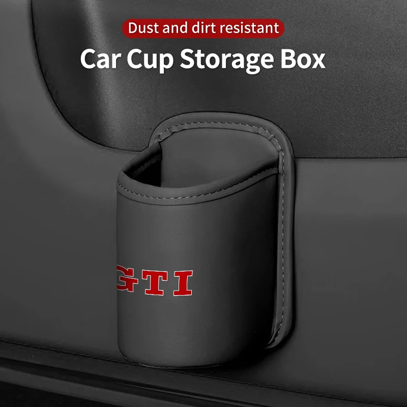 

Car Door Water Cup Holder Back Seat Drink Rack Leather Storage Box For Volkswagen VW Golf 4 6 7 GTI Tiguan Passat B5 B6 B7 CC