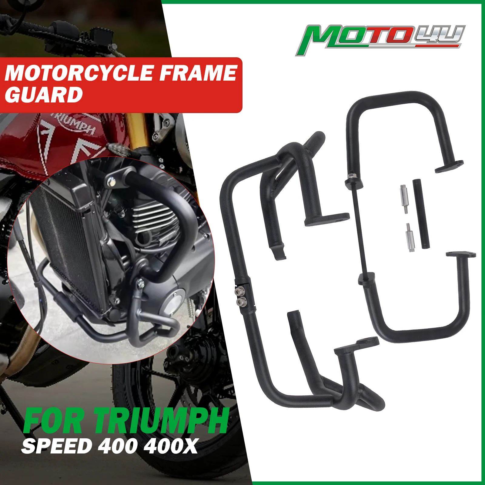 

Complete Set Engine Guard Crash Bar Protecter Bumper Frame Guard For Triumph SPEED 400/SCRAMBLER 400 X 2024-2025