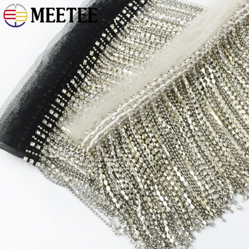 

2/4/10Yards Meetee 9cm Rhinestone Diamond Chain Tassel Beaded Fringe Lace Ribbon Apparel Underwear Decor Tassels DIY Accessories