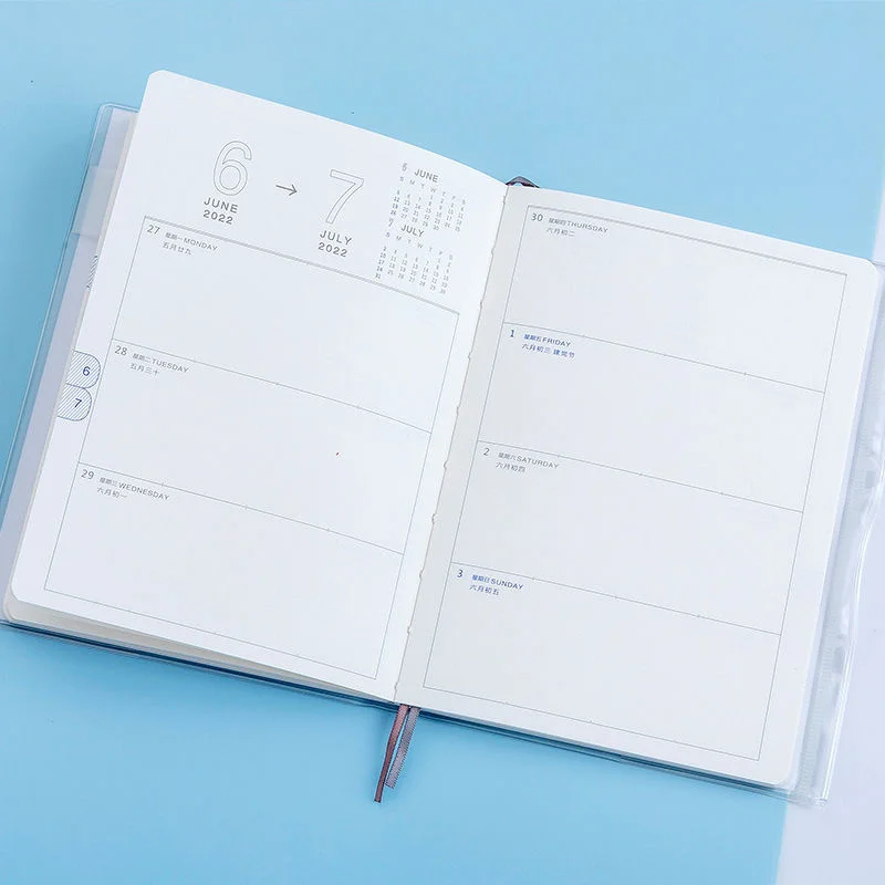 Daily plan self-discipline study book Simple 2021 2022 Weekly plan book punch-in book A5 schedule book management notebook