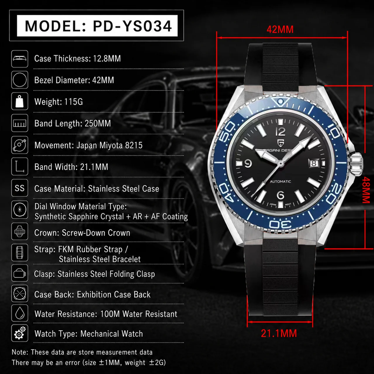 Pagani Design New Men's Mechan - огляд і ціна Rubber Strap Diver