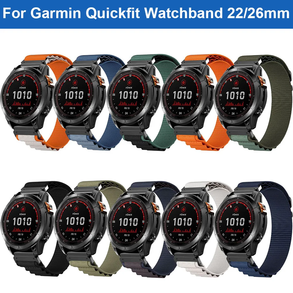 

Нейлоновая петля 22 мм 26 мм для Garmin Fenix 8 7 7X 6 6X, сменный ремешок для часов Quickfit, альпийский ремешок