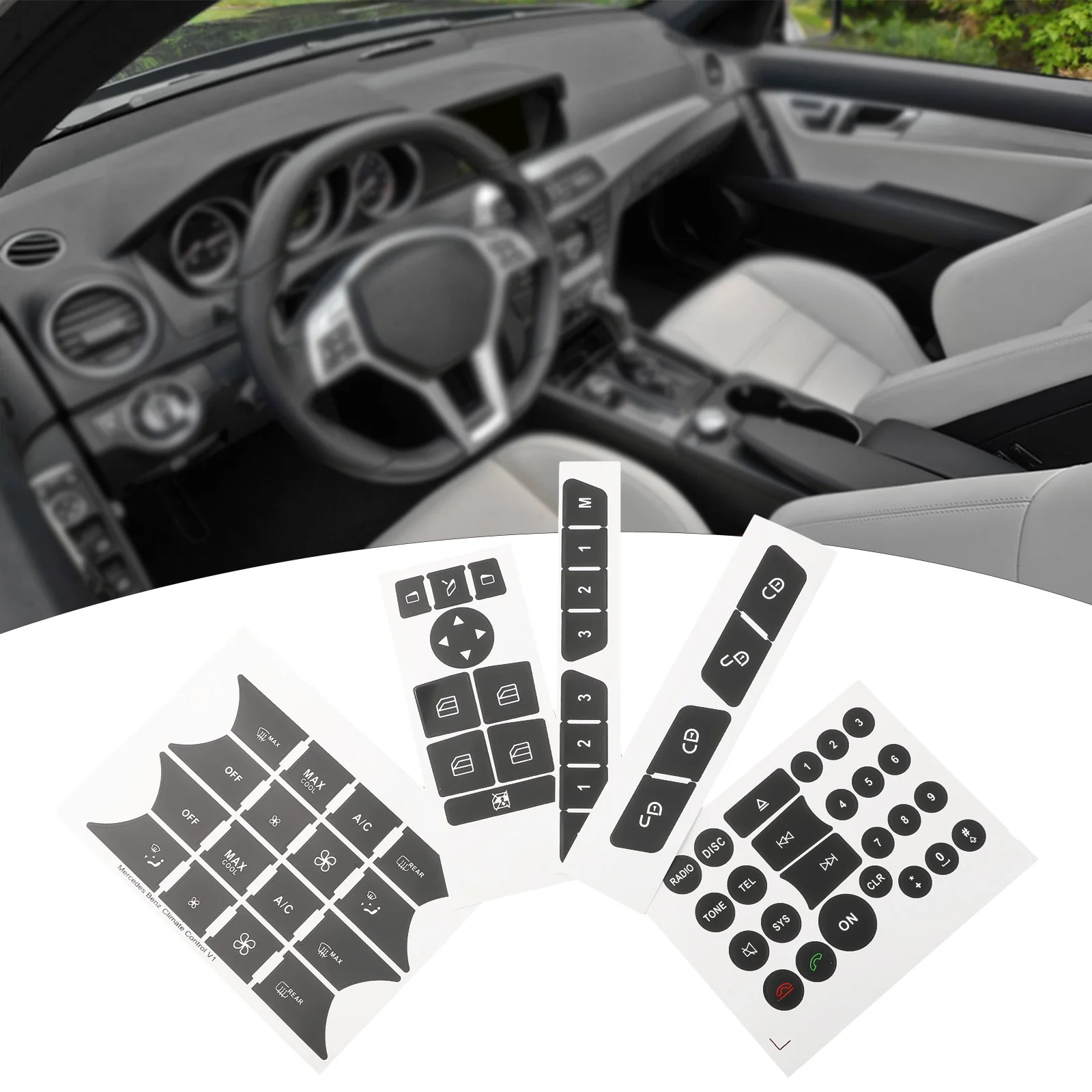 Long lasting Button Protection Clear Display Firmly to for surface Button Repair Decals for Mercedes W204 W212 W218