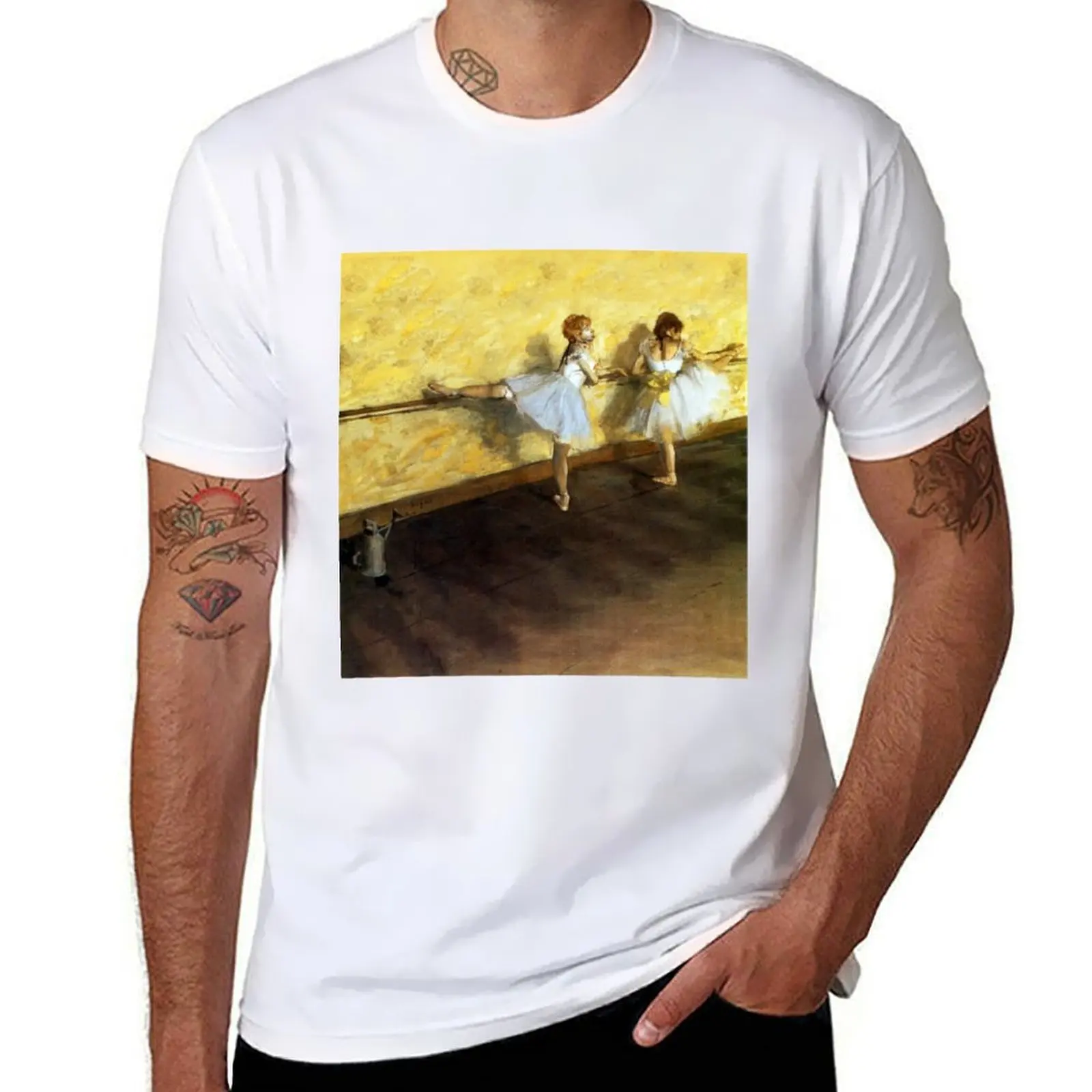 

Edgar Degas - Dancers Practicing at the Barre - Ballet T-Shirt t shirt man casual t shirts cotton 100% T-Shirt