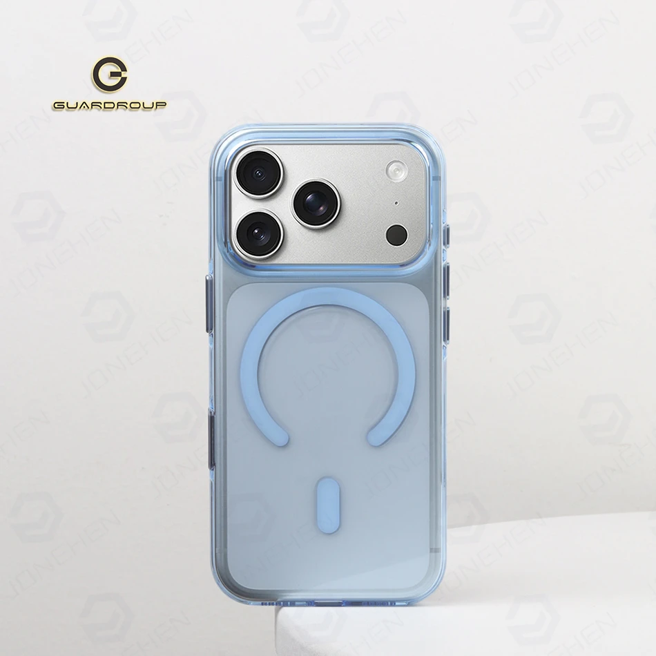 Plum Color Crystal Transparent Magnetic Case For iPhone 16 17 18 Pro Max Shockproof Smooth Clear Camera Button Cover For Magsafe