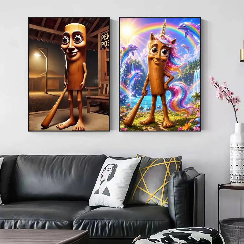 Funny Tung Tung Tung Sahur Peelable Self-adhesive Poster Stickers Are Suitable For Frameless Wall Decoration In A Room
