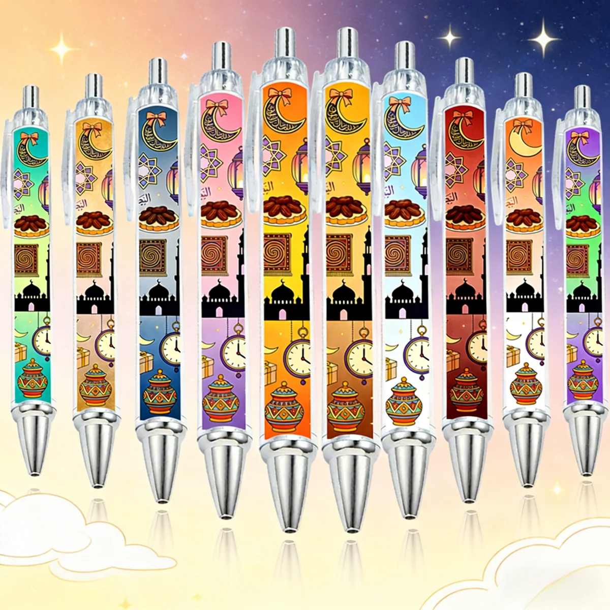 

10/20 шт. Ручка-шариковая «Счастливый Ид аль-Фитр», подарочная ручка для исламских праздников, специальная ручка для школьников и студентов для заметок
