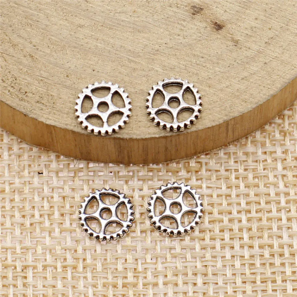 Couple Pendants Gear Charms Jewelry 8x8mm 40pcs