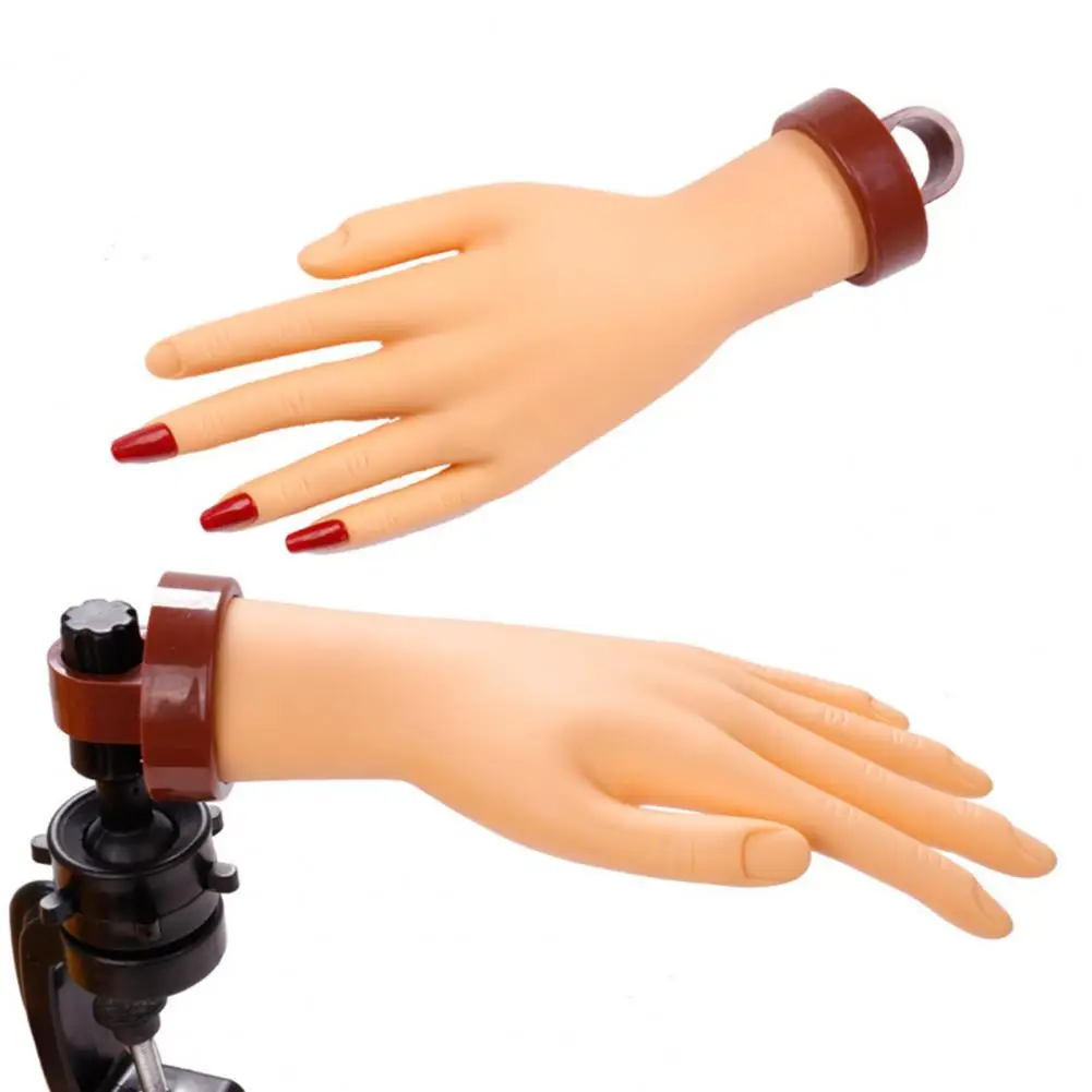 Soft Flexible Nail Practice Hand Practice Mannequin Hands Flexible Realistic Manicure Practice Hand Model for Nail Art for Nail