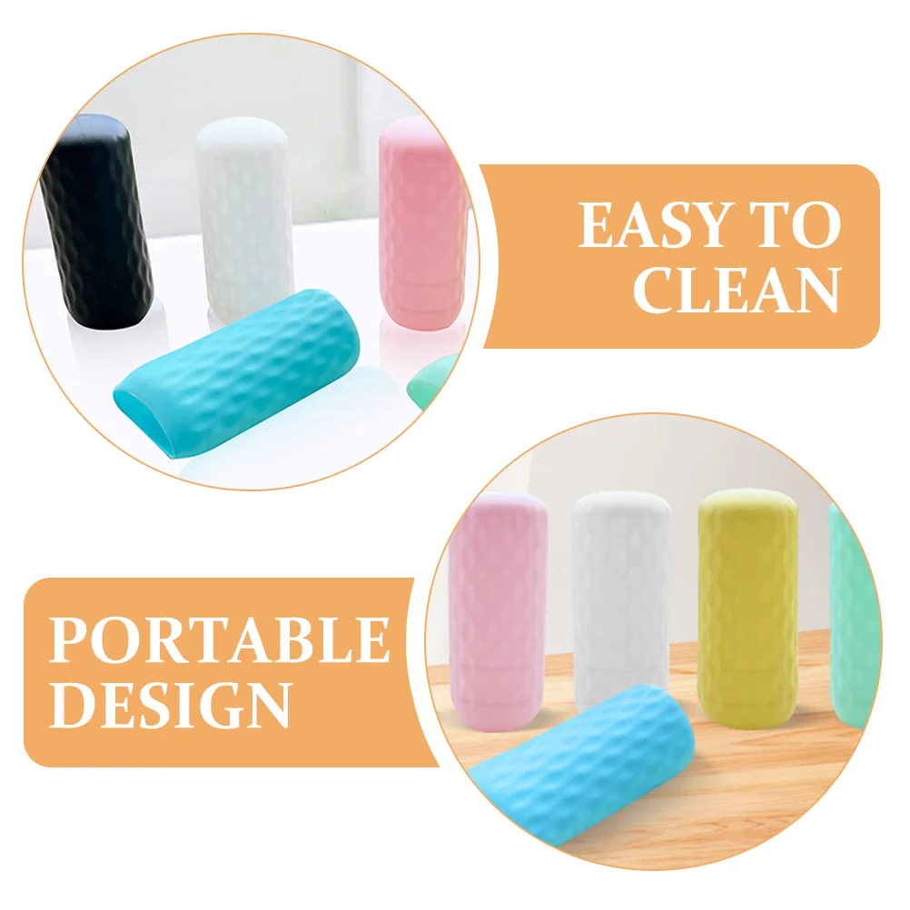 6 Pcs Leak-proof Bottle Cover Elastic Sleeves for Travel Container Bottles Covers Anti-spill Silicone Silica Gel Proofing