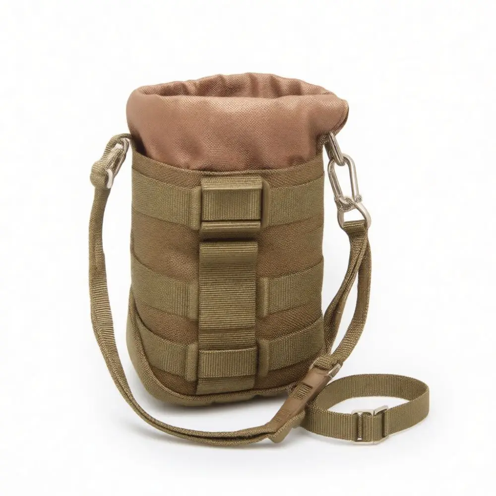 Outdoor Sports Water Bottle Bag Tactical Molle Kettle Carrier Pouch Hiking Camping Durable Nylon Protective Case