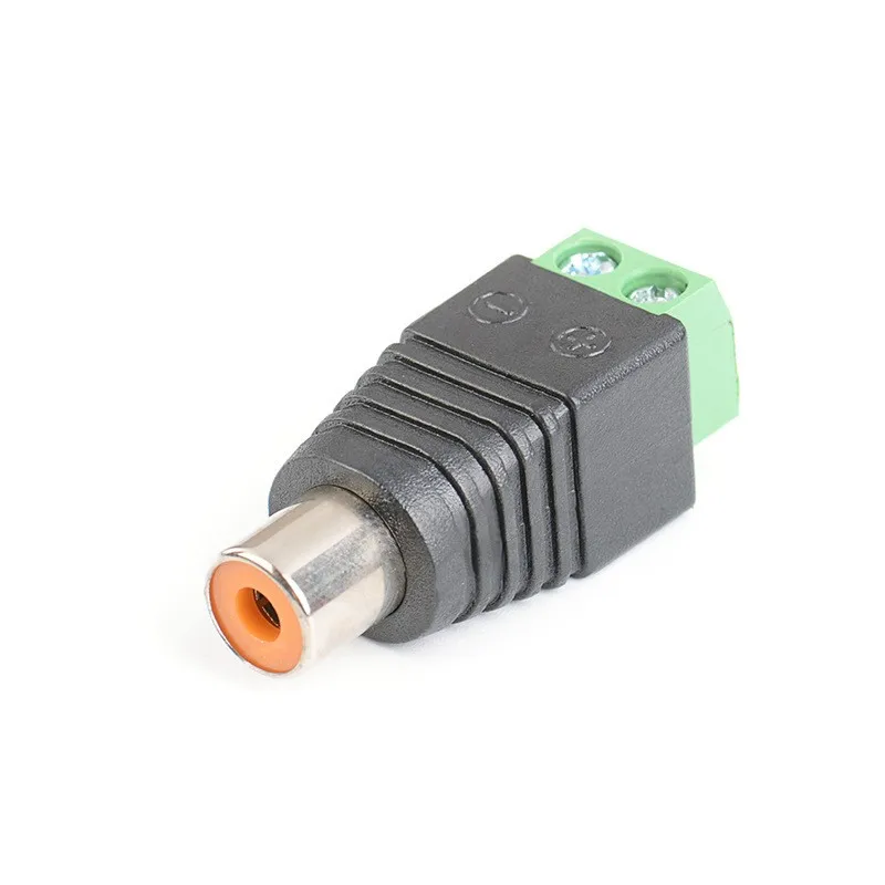 2/5/10pcs Non Soldering Av Connector Wiring RCA Female Head Green Wiring Terminal Lotus Head DC Audio Monitoring Equipment C5
