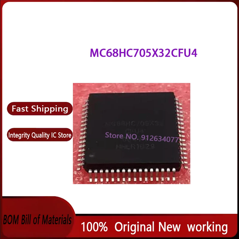 5pcs/Lot MC68HC705X32CFU4 MC68HC705X32 68HC705X32CFU4 QFP-64  100% New original