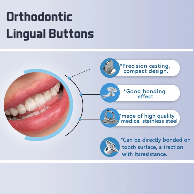 Botones linguales de ortodoncia Dental, ojales directos incollables de Metal, gancho de tracción, accesorios de odontología, 10 Uds.