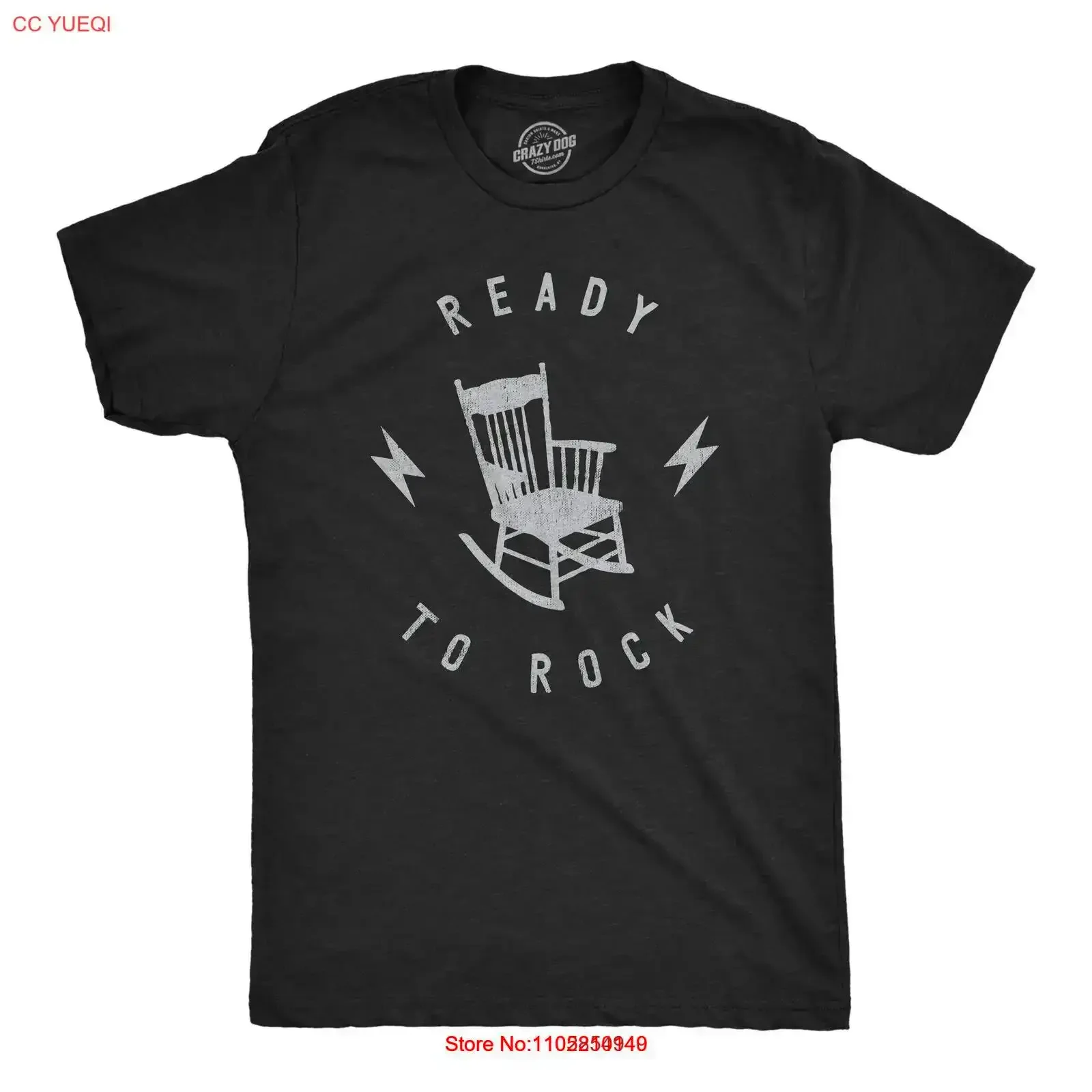 Mens Ready To Rock T Shirt Funny Rocking Chair Silly Music Joke For Guys vintage Washed Breathable Stretched Comfortable