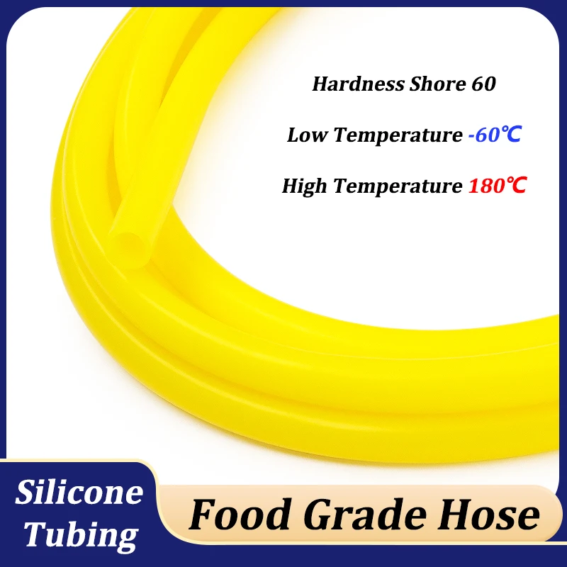 

Yellow Silicone Hose ID 0.5mm ~ 32mm High Temperature Nontoxic Food Grade Tube for Drink Water Faucet Aquarium Garden Soft Pipe