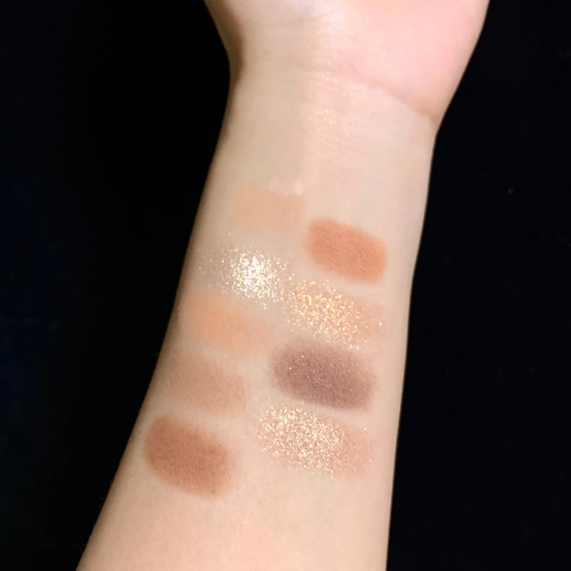 Paleta de sombras de ojos con purpurina mate de larga duración, pigmentos de ojos con pincel, Cosméticos coreanos, 1-10 piezas, 4/9 colores