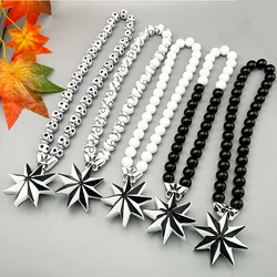 GS71 Octagonal Star Resin Paintings White Black Decoration Exquisite Beads Decorate 3D Three-Dimensional Two-Color Car Pendants